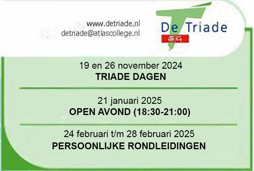 Featured image for “Zet in de agenda: kennismaken met De Triade”