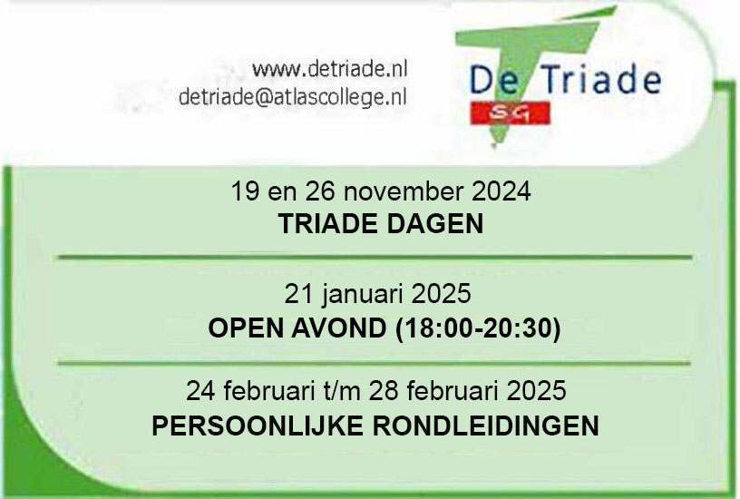 Featured image for “Zet in de agenda: kennismaken met De Triade”